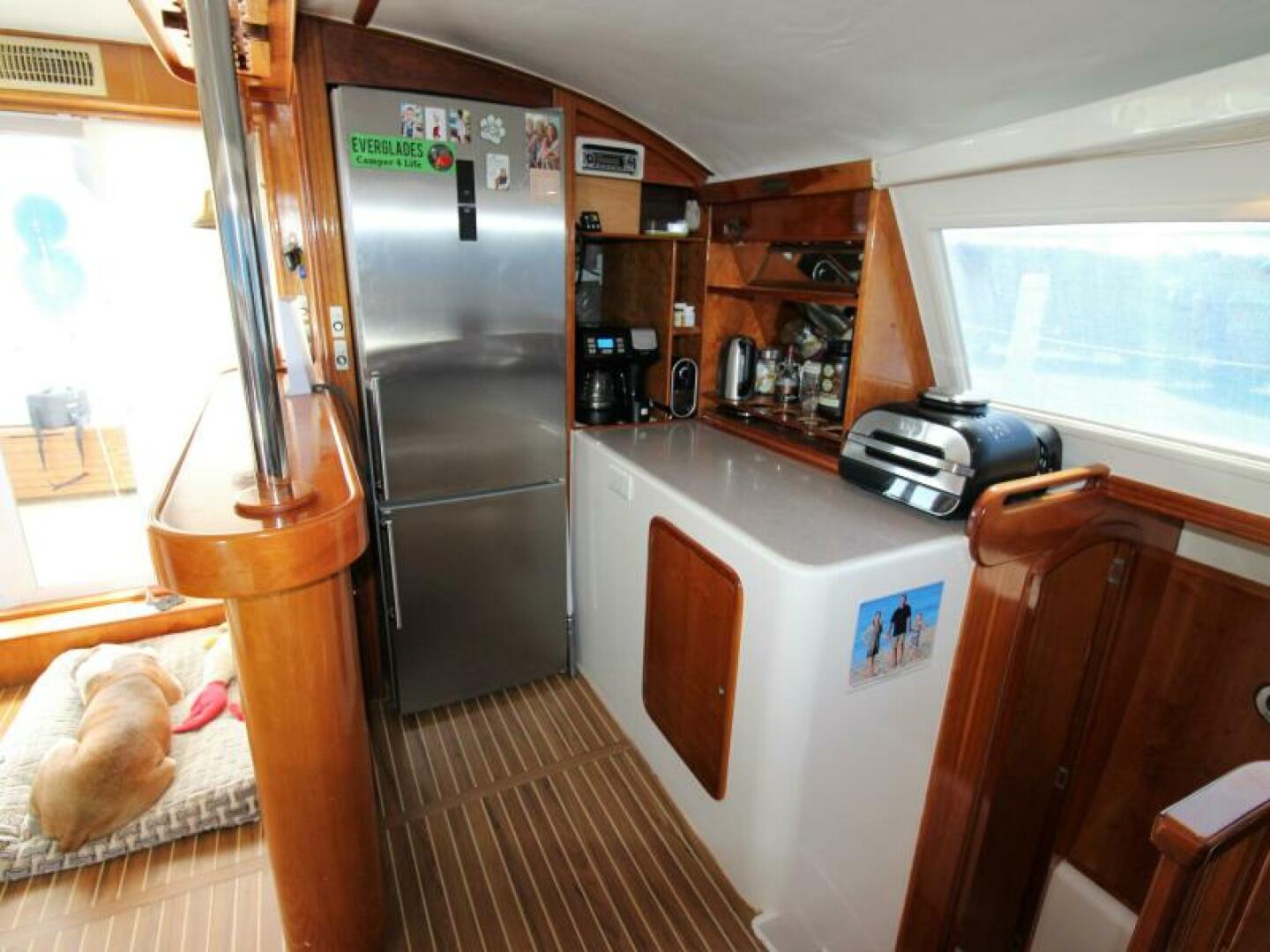 Galley with full-size refrigerator